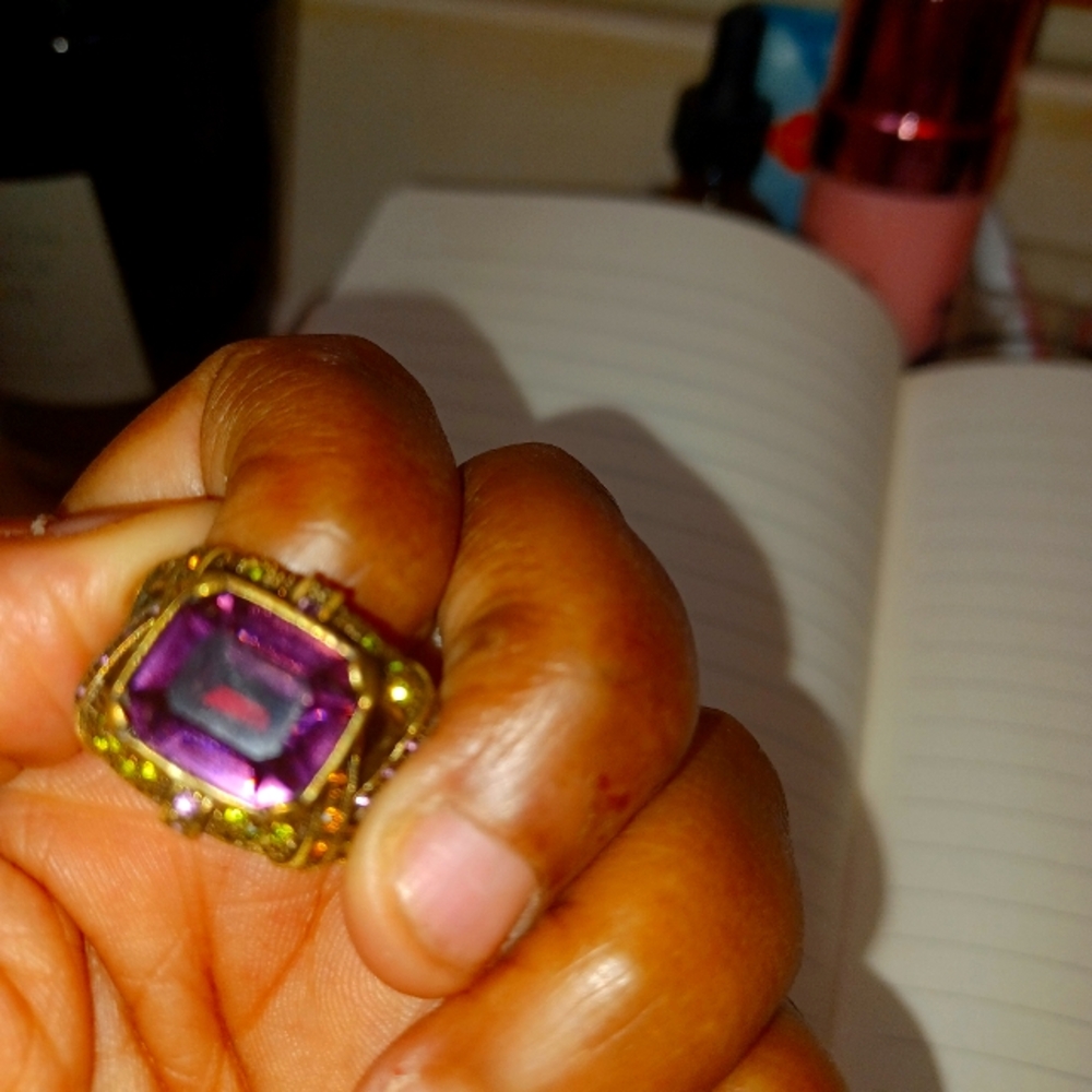 Elegant Purple and Gold Ring